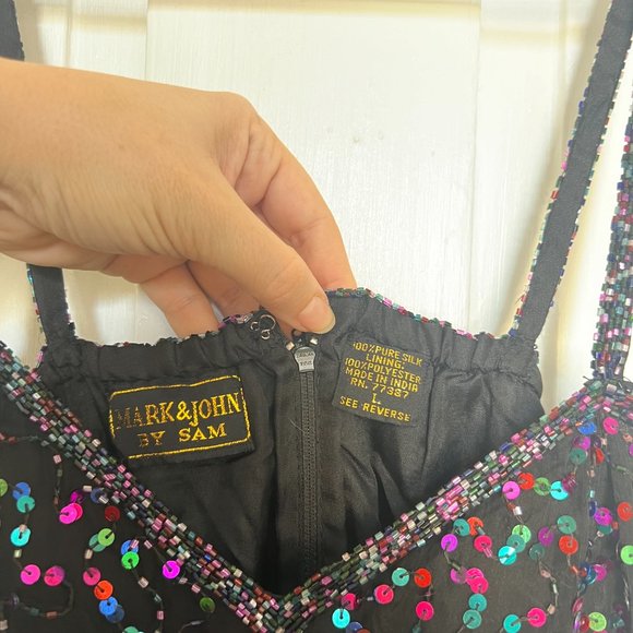 Vintage Sequined and Beaded Dress - Picture 3 of 6